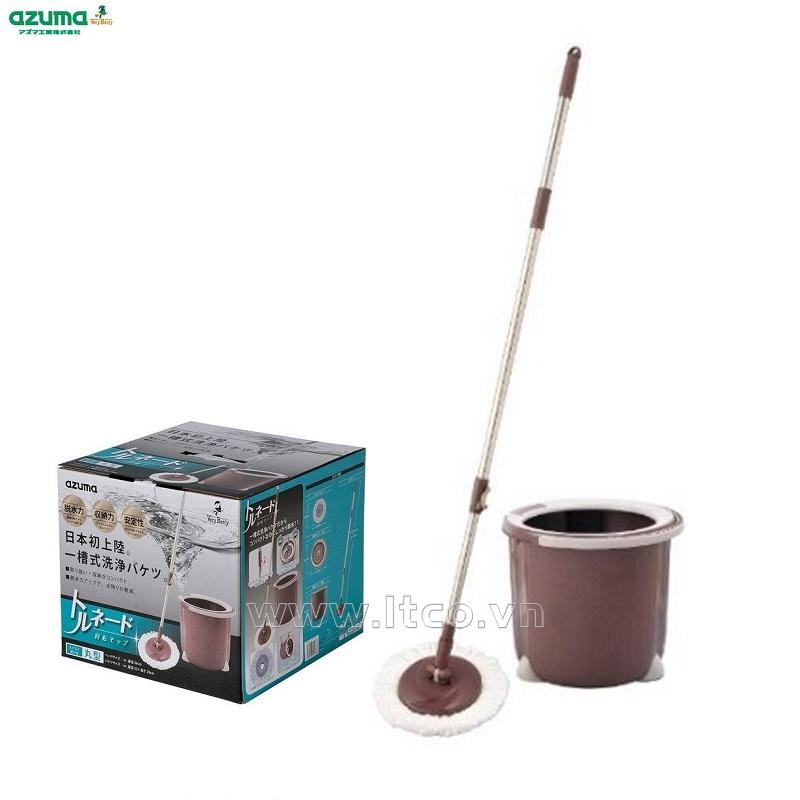 Bộ chổi lau nhà lốc xoáy 360 độ Azuma Nhật Bản - Nâu