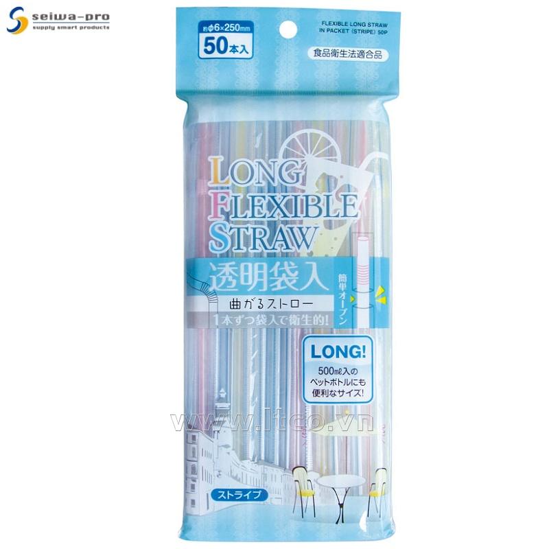 Set 50 ống hút dài Flexible Straw Ø6mmx250mm