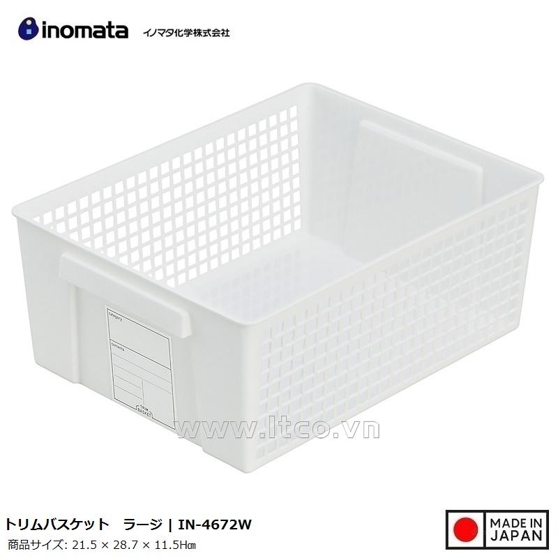 Giỏ đựng đồ đa năng Inomata Slim size L - Màu trắng
