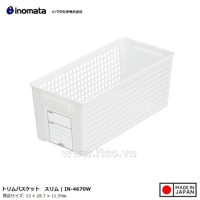 Giỏ đựng đồ đa năng Inomata Slim size S - Màu trắng