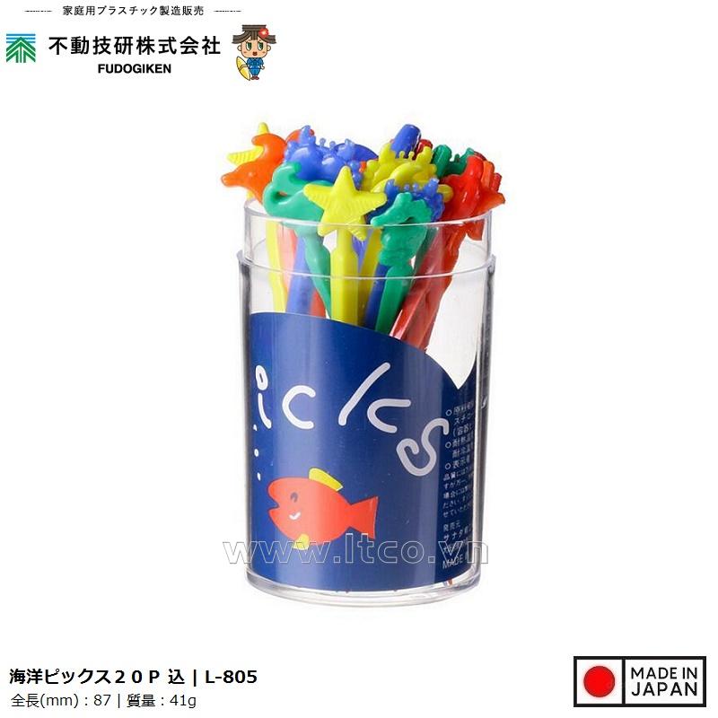 Hộp 20 tăm xiên trái cây hình cá biển Pick