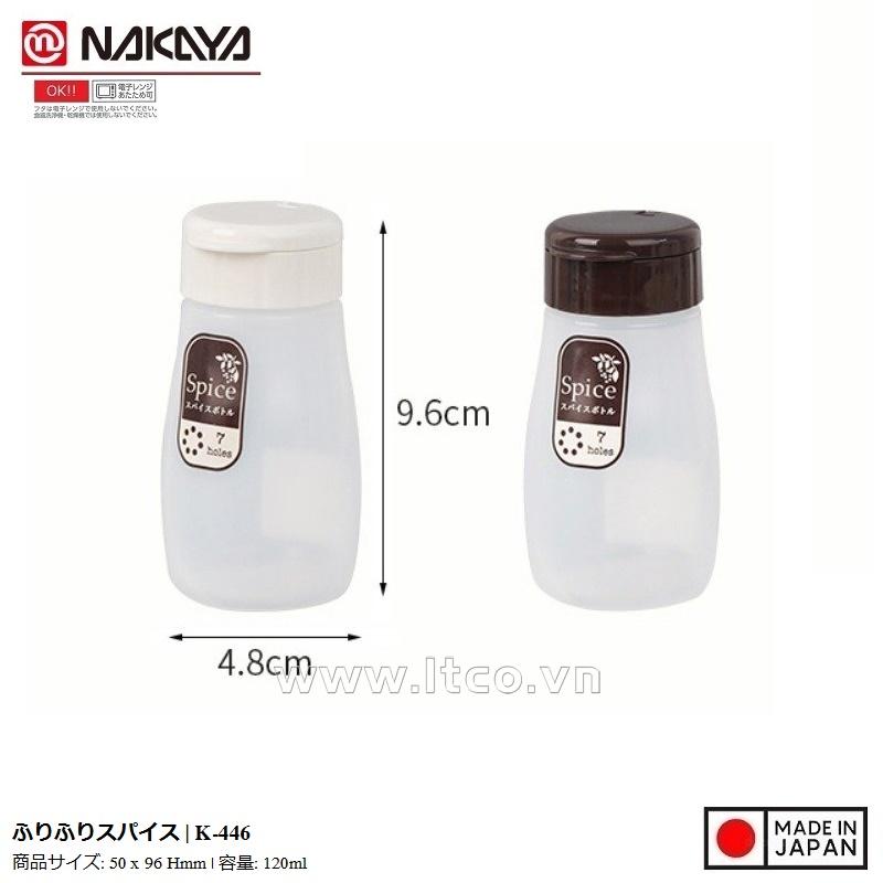 Lọ rắc gia vị muối, tiêu Nakaya 120ml