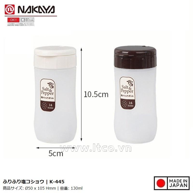 Lọ rắc gia vị muối, tiêu Nakaya 130ml