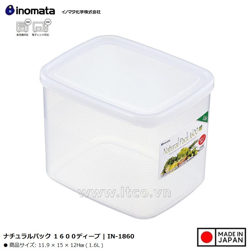 Hộp thực phẩm Inomata Natural Pack 1600ml dáng cao