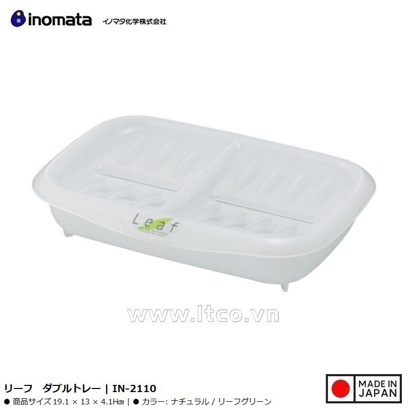 Khay đựng xà bông đôi Leaf - màu trắng