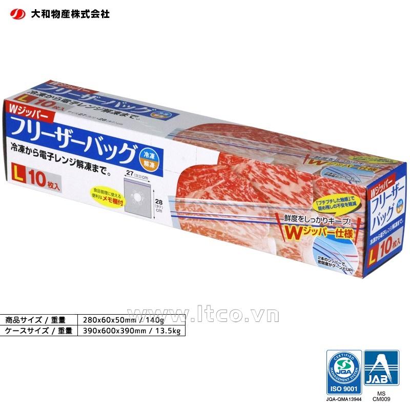 Hộp 10 túi zipper Yamato Bussan W - Size L