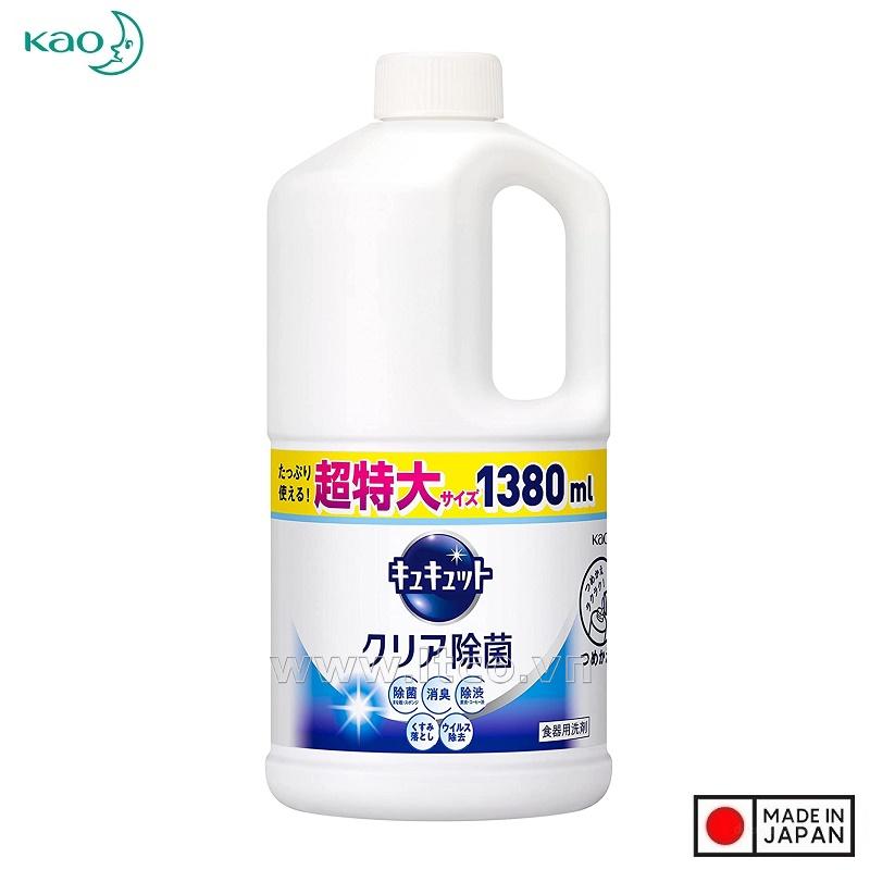 Nước rửa chén bát Kao Kyukyuto 1380ml - Hương bạc hà