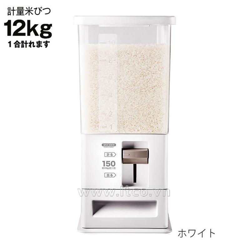 Thùng gạo thông minh Asvel Unix S 12kg - Màu trắng