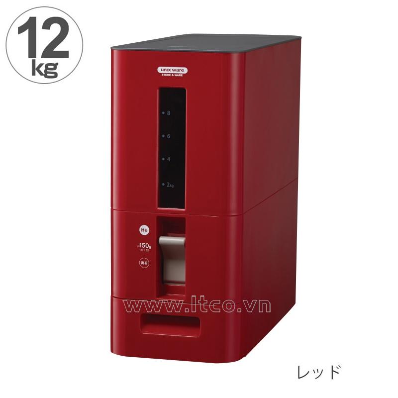 Thùng gạo thông minh Asvel Unix Ware 12kg - Màu đỏ