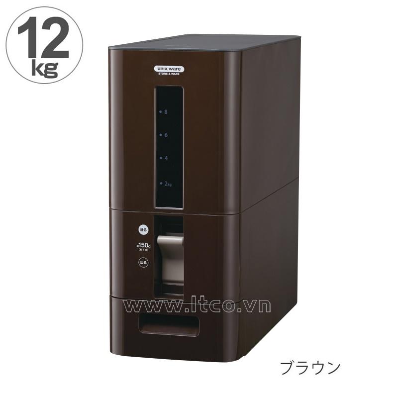 Thùng gạo thông minh Asvel Unix Ware 12kg - Màu nâu