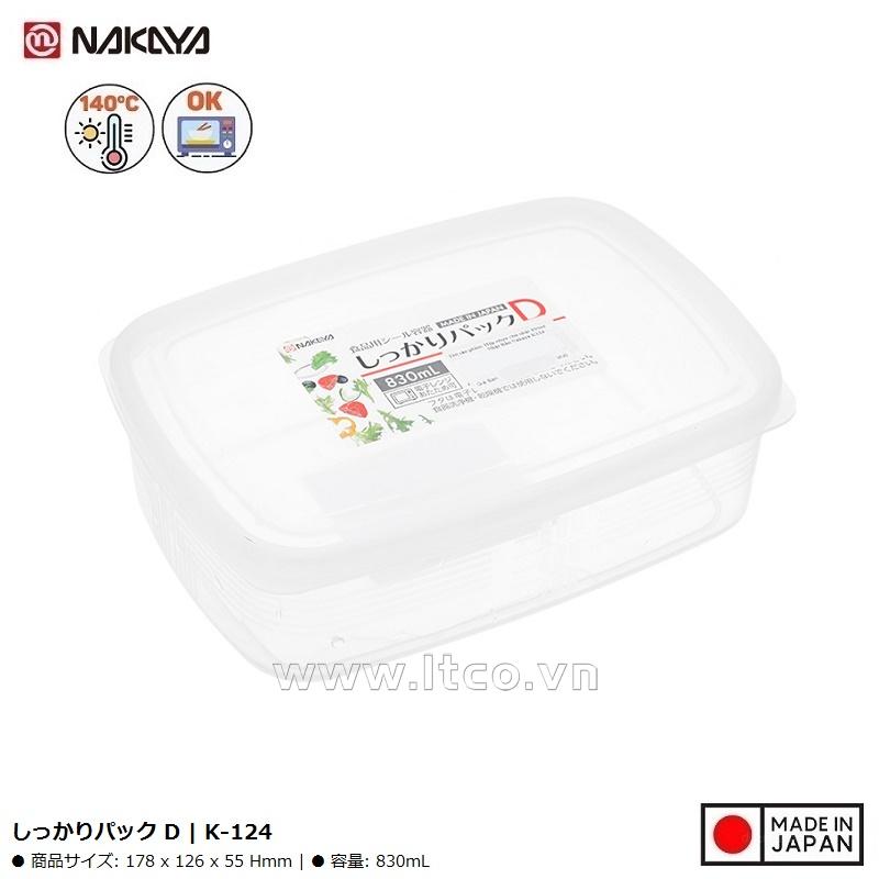 Hộp đựng thực phẩm chữ nhật Nakaya Pack D 830ml