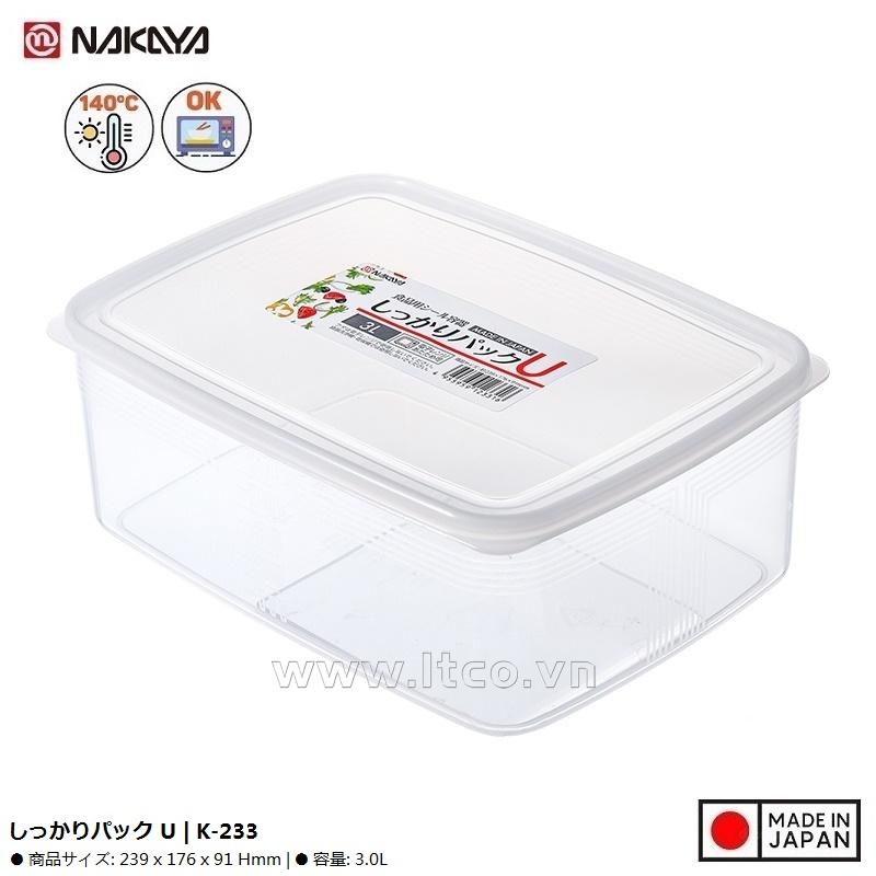 Hộp đựng thực phẩm chữ nhật Nakaya Pack U 3.0L