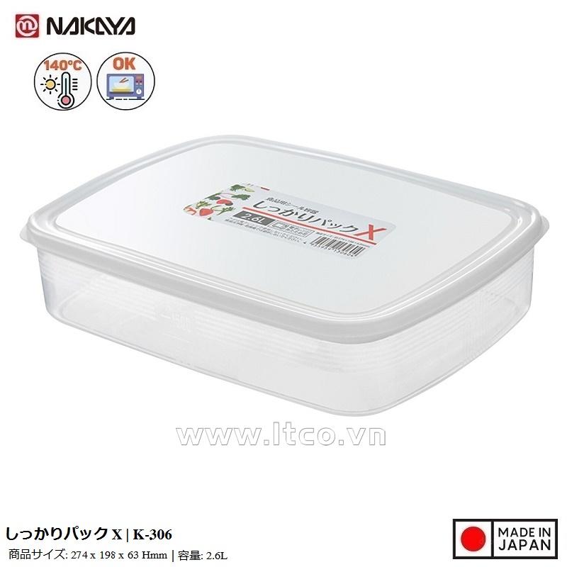 Hộp đựng thực phẩm dẹt Nakaya Pack X 2.6L