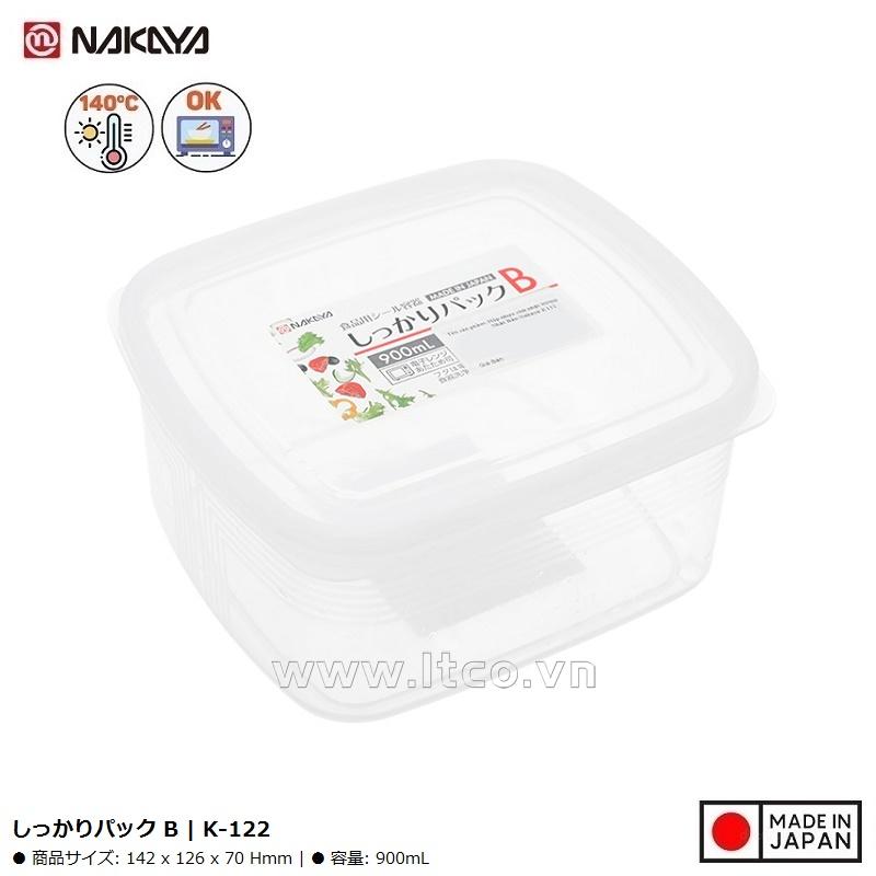 Hộp đựng thực phẩm vuông Nakaya Pack B 900ml