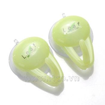 Set 02 móc treo có núm hít chân không Leaf - Màu xanh