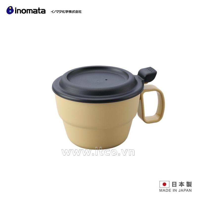 Cốc súp có nắp Inomata 300ml - Màu be