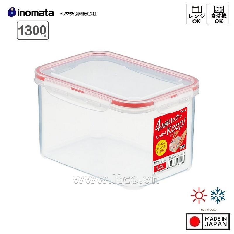 Hộp đựng thực phẩm chữ nhật Inomata 1.3L