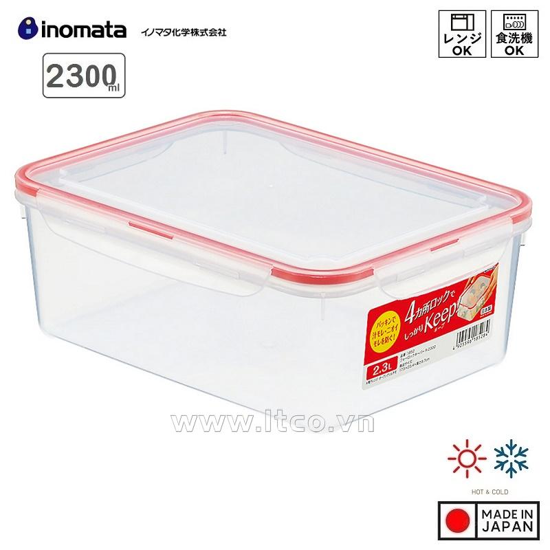 Hộp đựng thực phẩm chữ nhật Inomata 2.3L