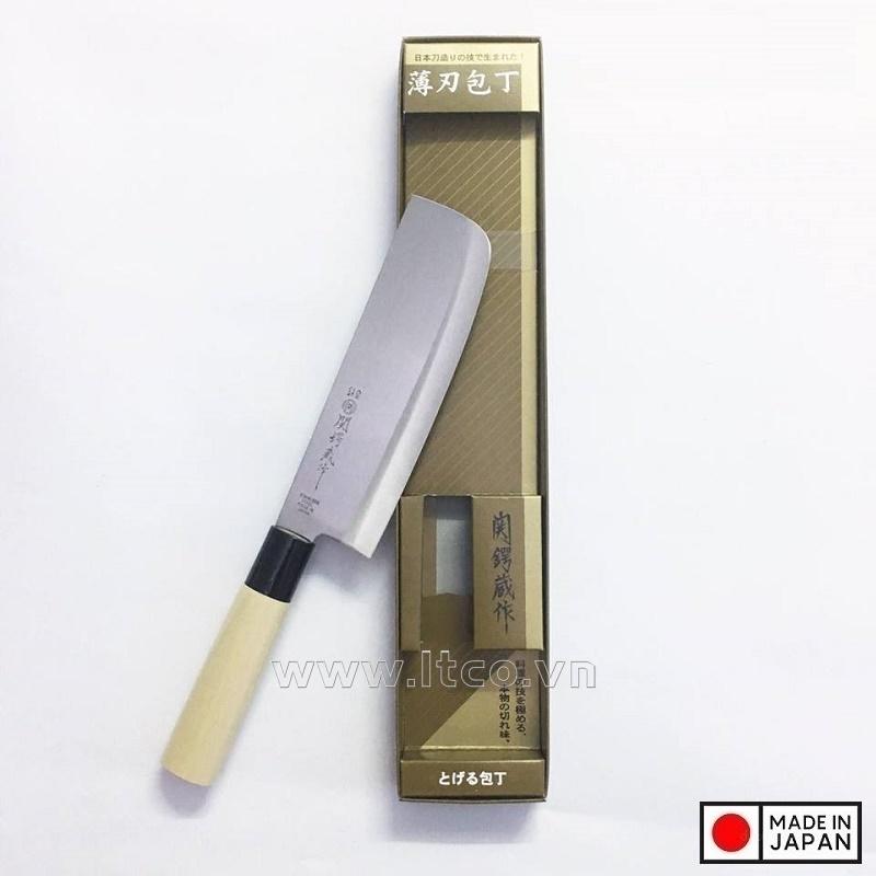 Dao thái làm bếp nắm gỗ đầu bằng Tsubaro Nikken Nhật Bản 29.5cm