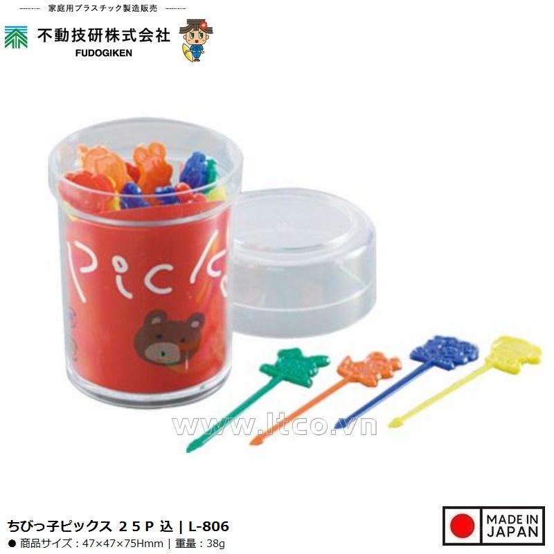 Hộp 25 tăm xiên trái cây hình gấu Chibikko Pick