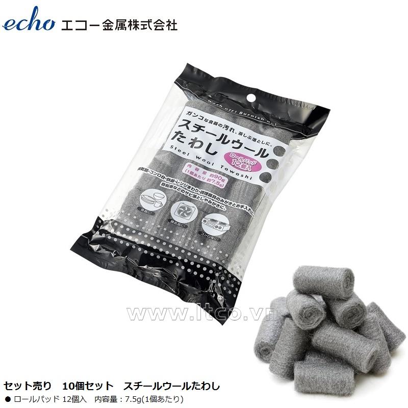 Set 12 cuộn mút cọ rửa xoong nồi Echo Metal