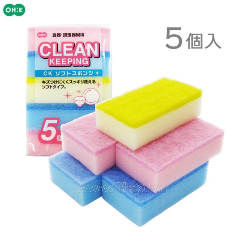 Set 05 miếng mút rửa chén bát Ohe
