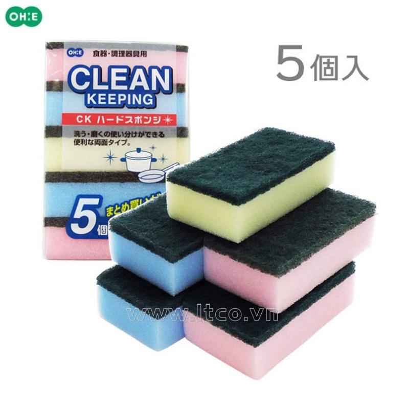Set 05 miếng mút rửa xoong nồi, ấm chảo Ohe