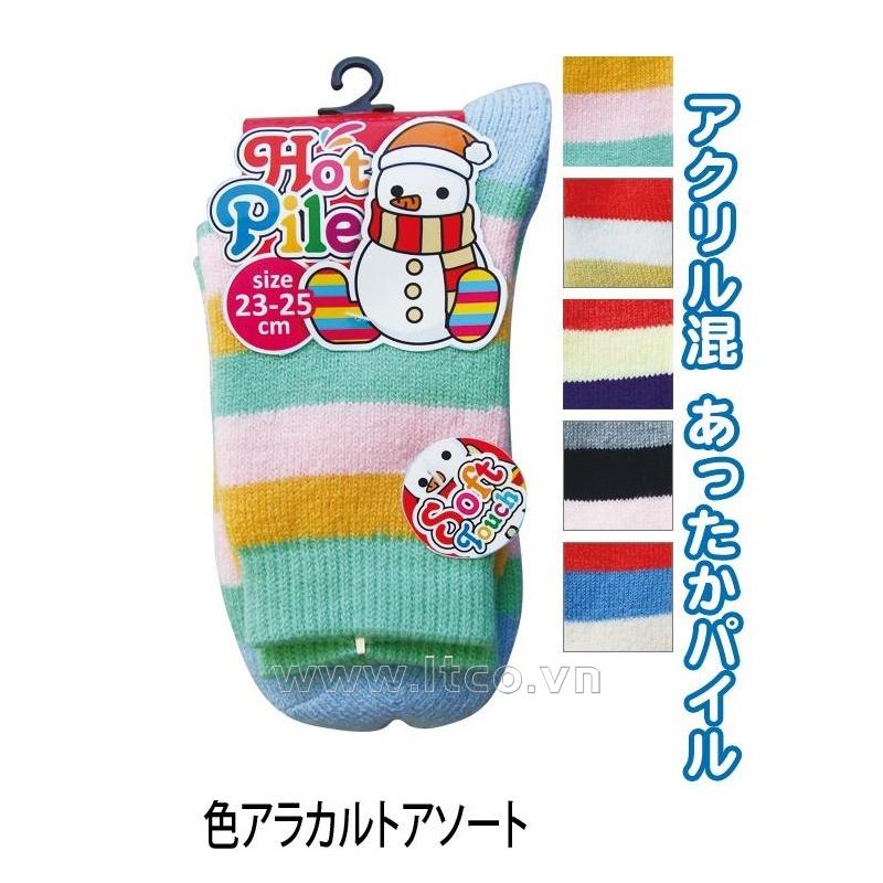 Tất nữ cổ lửng họa tiết viền acrylic Hot Pile 23-25cm
