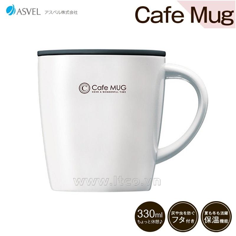 Cốc inox giữ nhiệt Asvel Cafe Mug 330ml - Màu Trắng