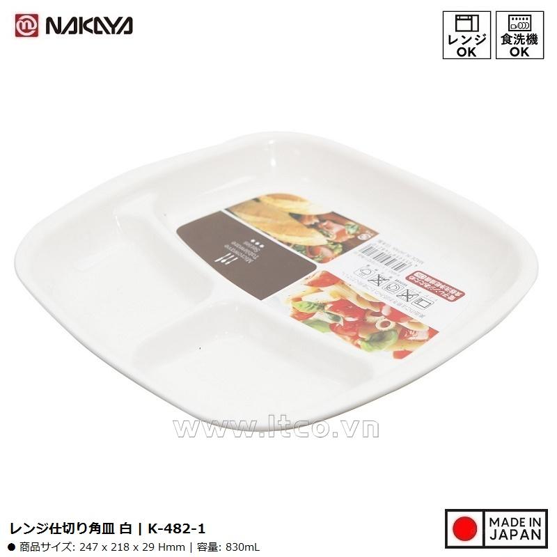 Đĩa ăn 3 ngăn dành cho bé ăn dặm Nakaya 830ml
