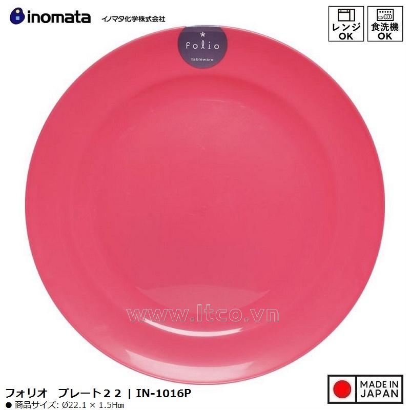 Đĩa nhựa tròn Folio Ø22cm - Màu hồng