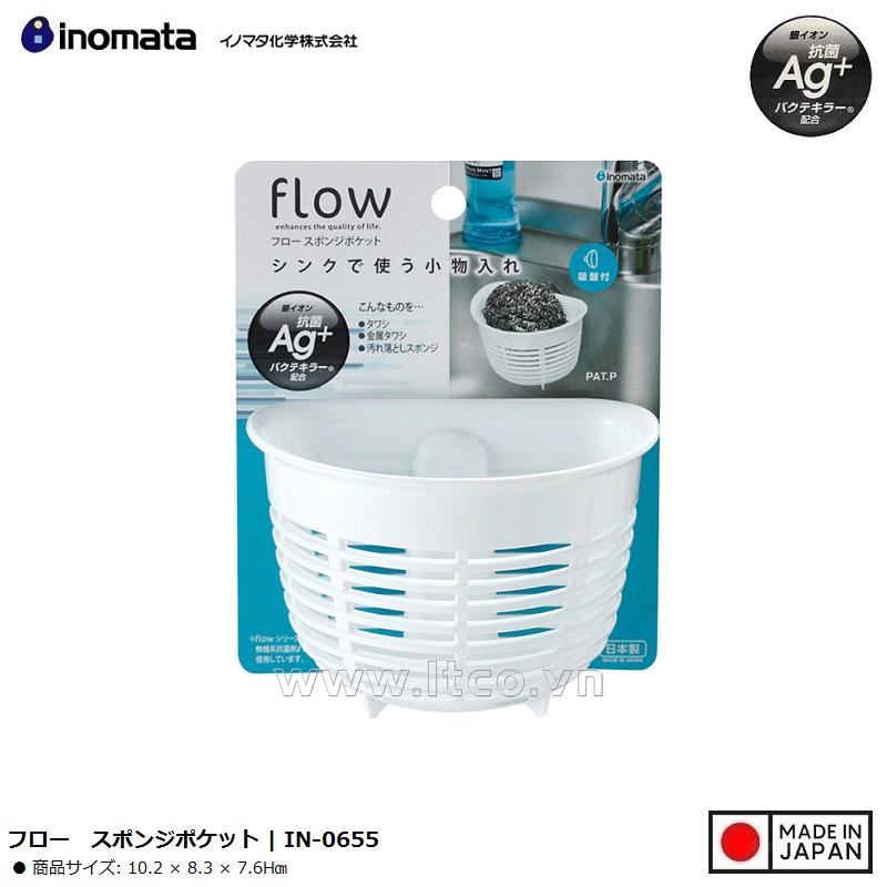 Giỏ đựng búi rác Inomata Flow - Màu trắng
