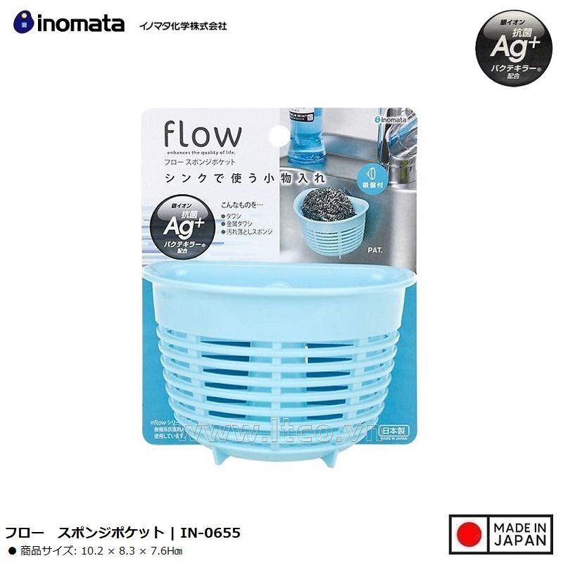 Giỏ đựng búi rác Inomata Flow - Màu xanh