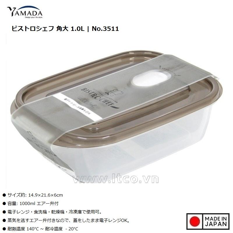 Hộp đựng thực phẩm có nút thông hơi Bistro Chef 1.0L