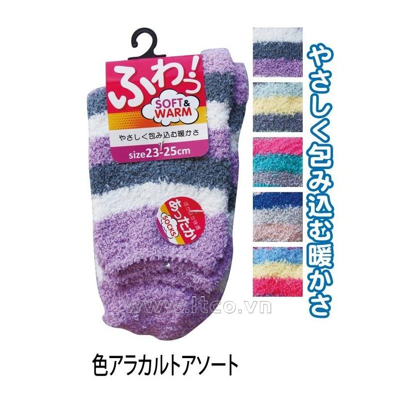 Tất nữ cổ lửng họa tiết viền acrylic Soft Warm 23-25cm