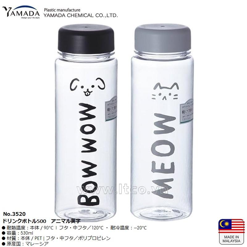 Bình nước tritan Yamada Bow Wow | Meow 500ml