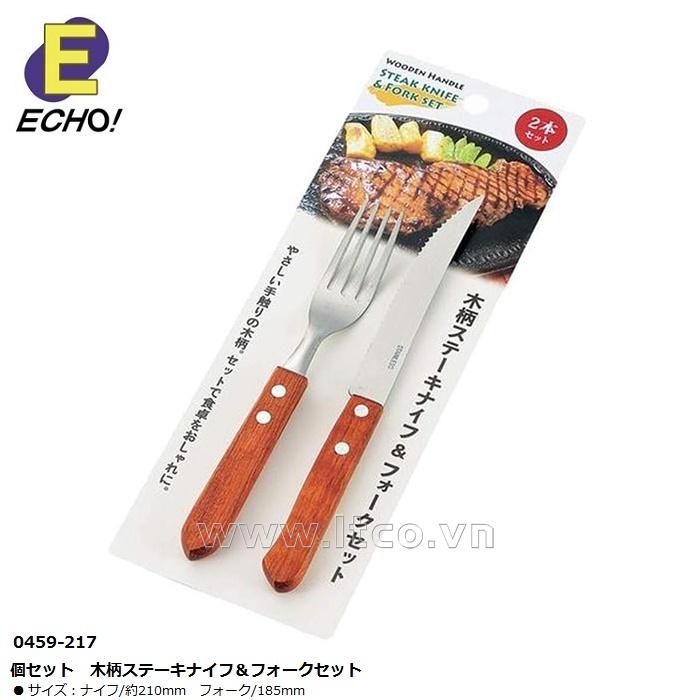 Bộ dao & nĩa inox Echo - Cán gỗ