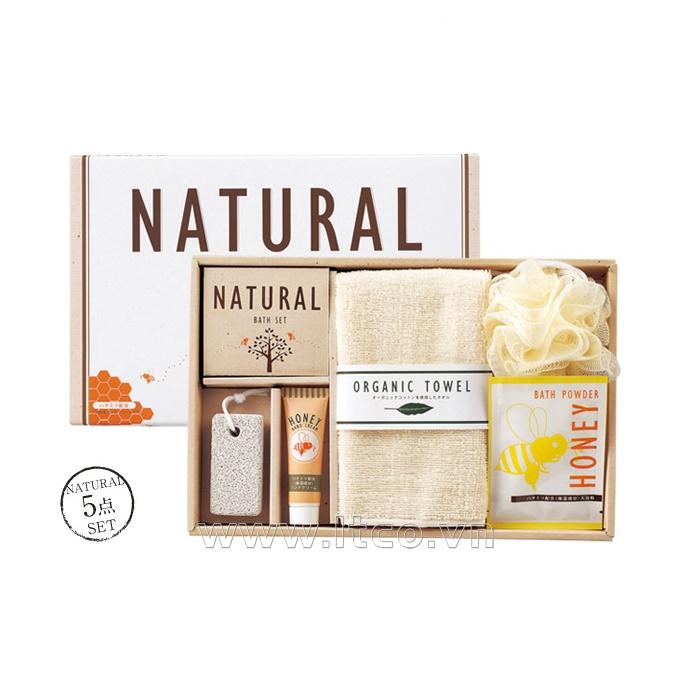 Set quà tặng 5 món đồ dùng nhà tắm Natural