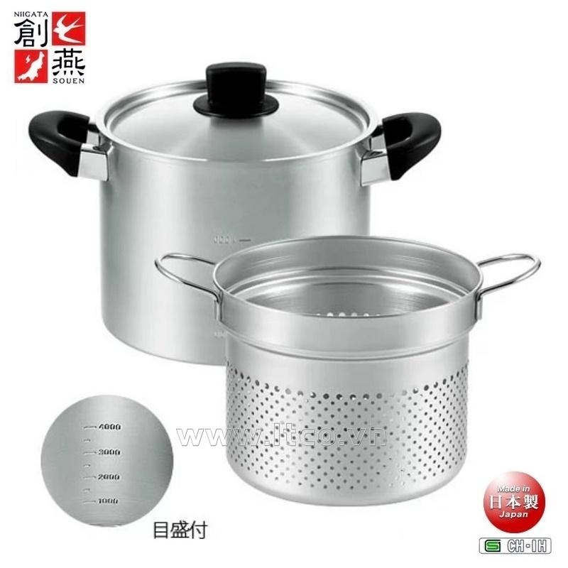Bộ nồi xửng hấp inox Tsubame 22cm
