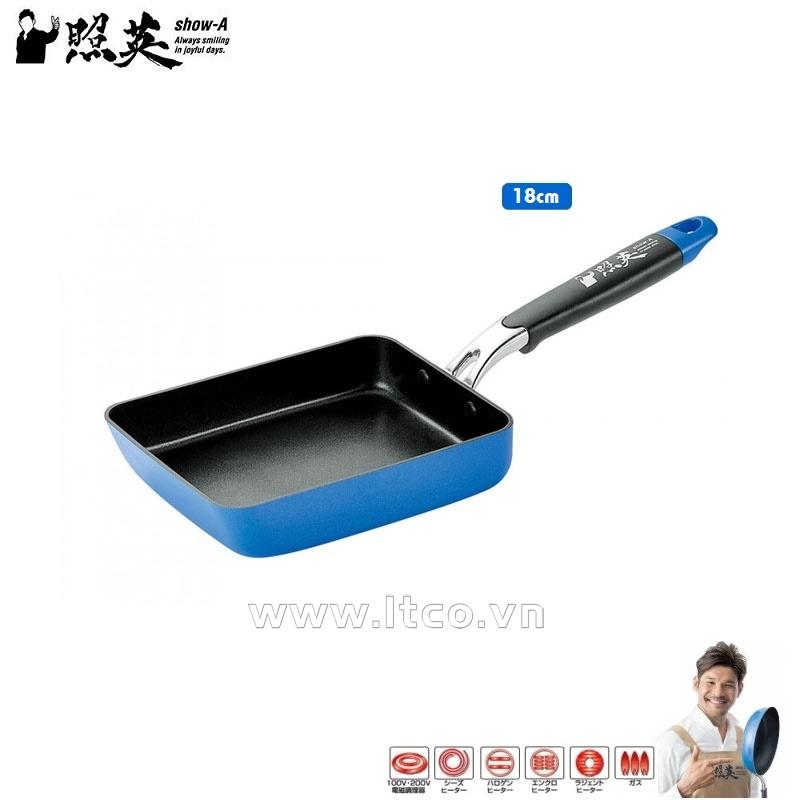 Chảo chống dính cao cấp 5 lớp đáy từ Show-A - Vuông size 18cm