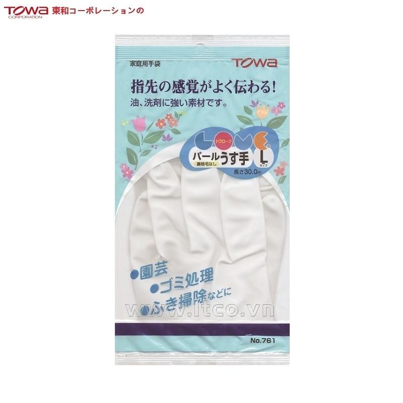 Găng tay cao su tự nhiên Towa size L - Màu trắng