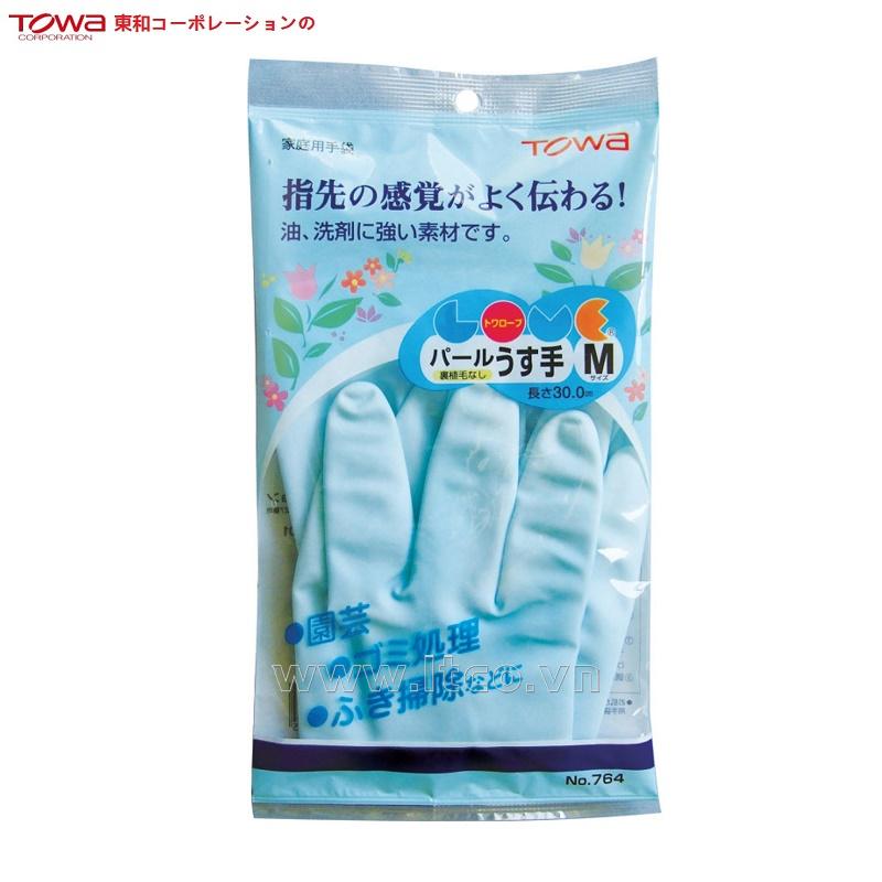 Găng tay cao su tự nhiên Towa size M- Màu xanh