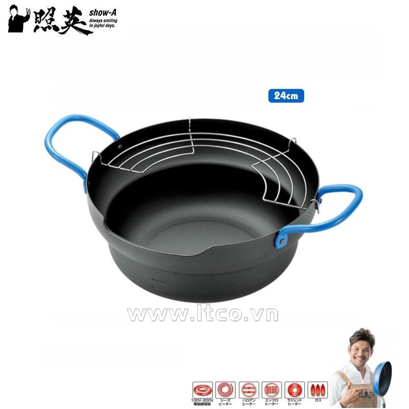 Nồi chiên dầu đáy từ kèm khay ráo dầu Show-A 24cm