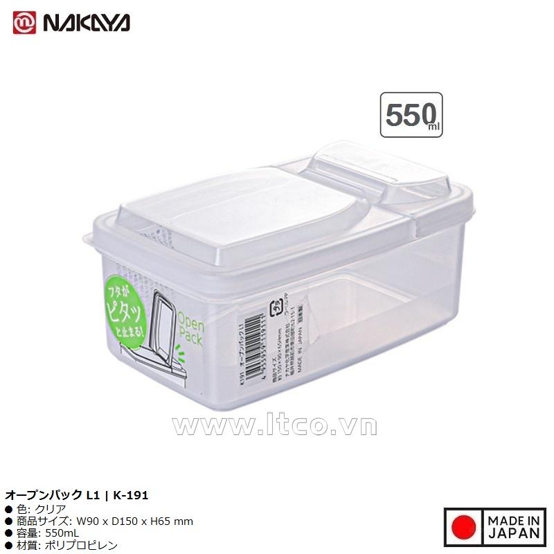 Hộp bảo quản thực phẩm Nakaya Open Pack L1 550ml