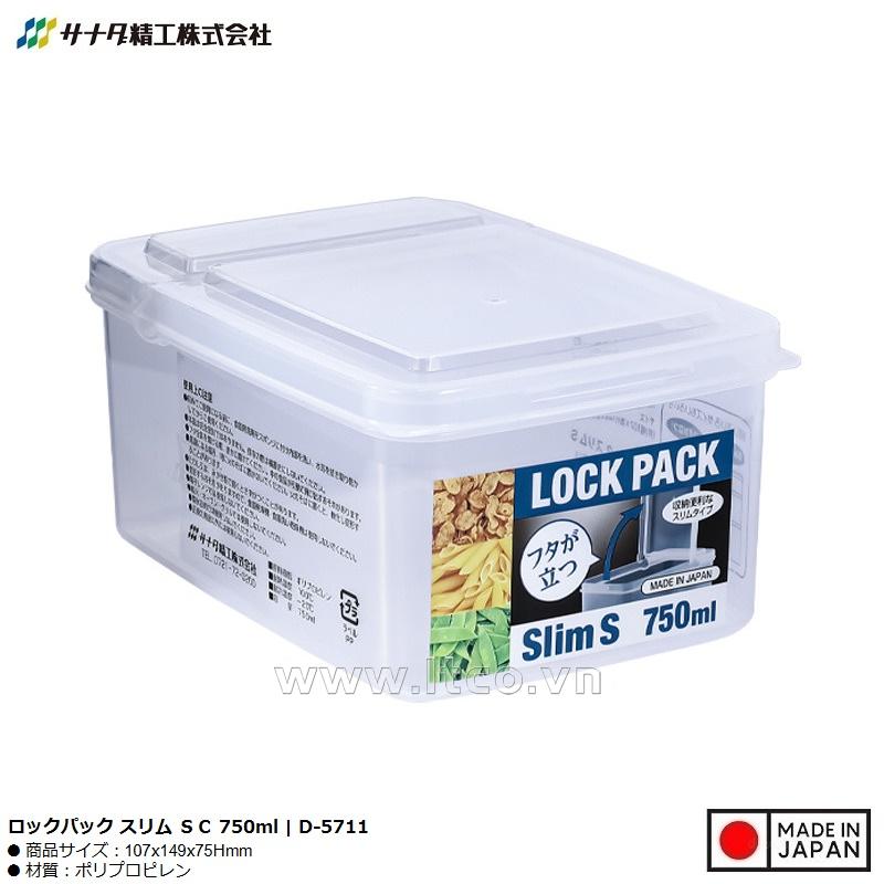 Hộp thực phẩm Sanada Lock Pack Slim SC 750ml