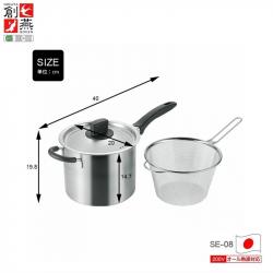 Bộ nồi xửng hấp inox có tay cầm Tsubame 18cm_4