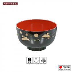 Bát nhựa tròn họa tiết thỏ & trăng (Ø11×6.5cm)_A