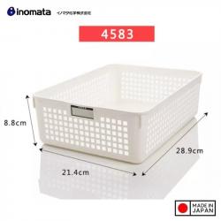 Rổ nhựa đa dụng Inomata size L - Màu trắng_2
