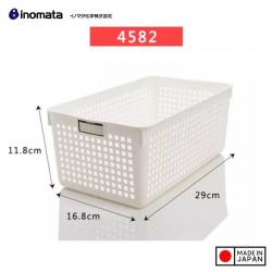 Rổ nhựa đa dụng Inomata size M - Màu trắng_2