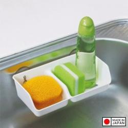 Giá đựng mút rửa chén 2 ngăn Sanada - Màu trắng_5